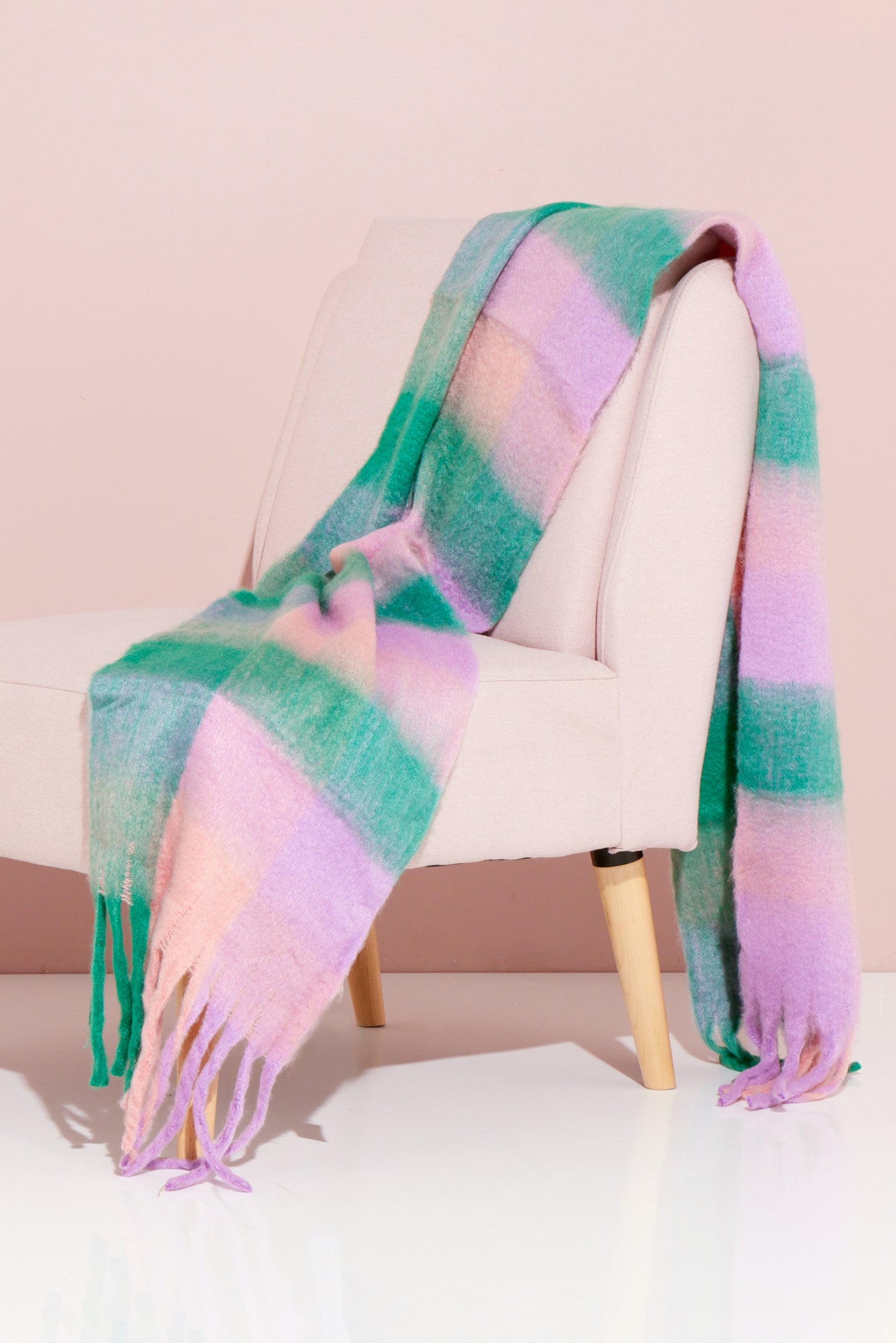 Thredbo Checkered Scarf - Emerald/Lilac