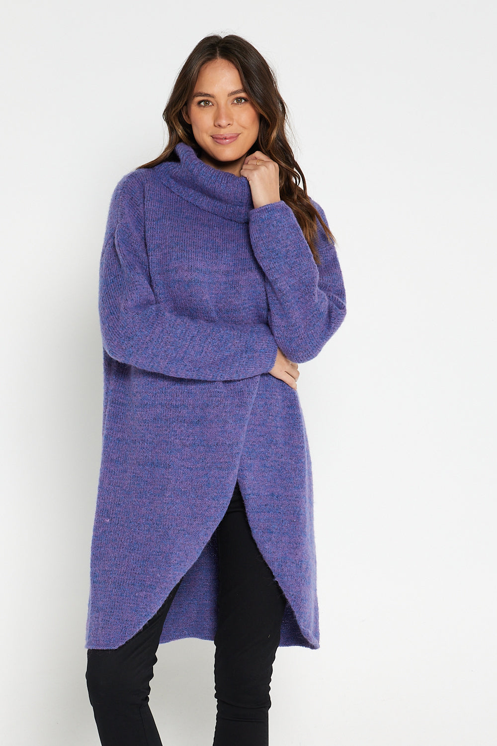 Xander Cowl Knit Jumper - Lavender