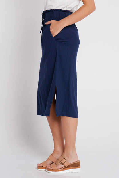 Emily Linen Skirt - Navy