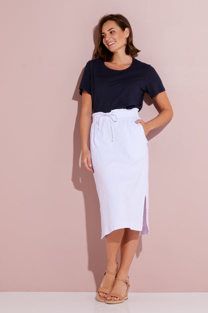 Emily Linen Skirt - White