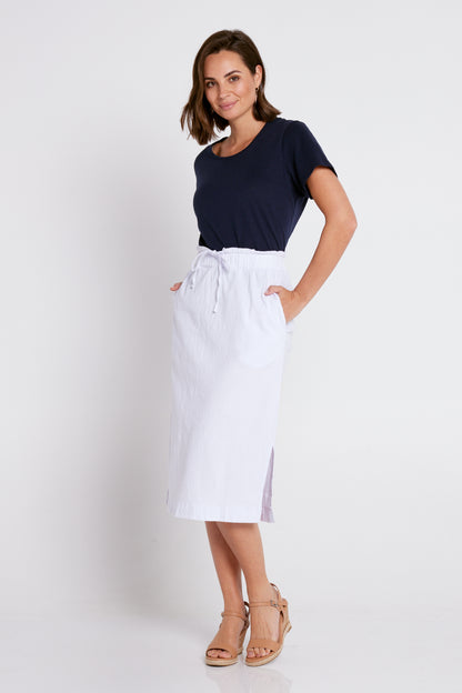 Emily Linen Skirt - White