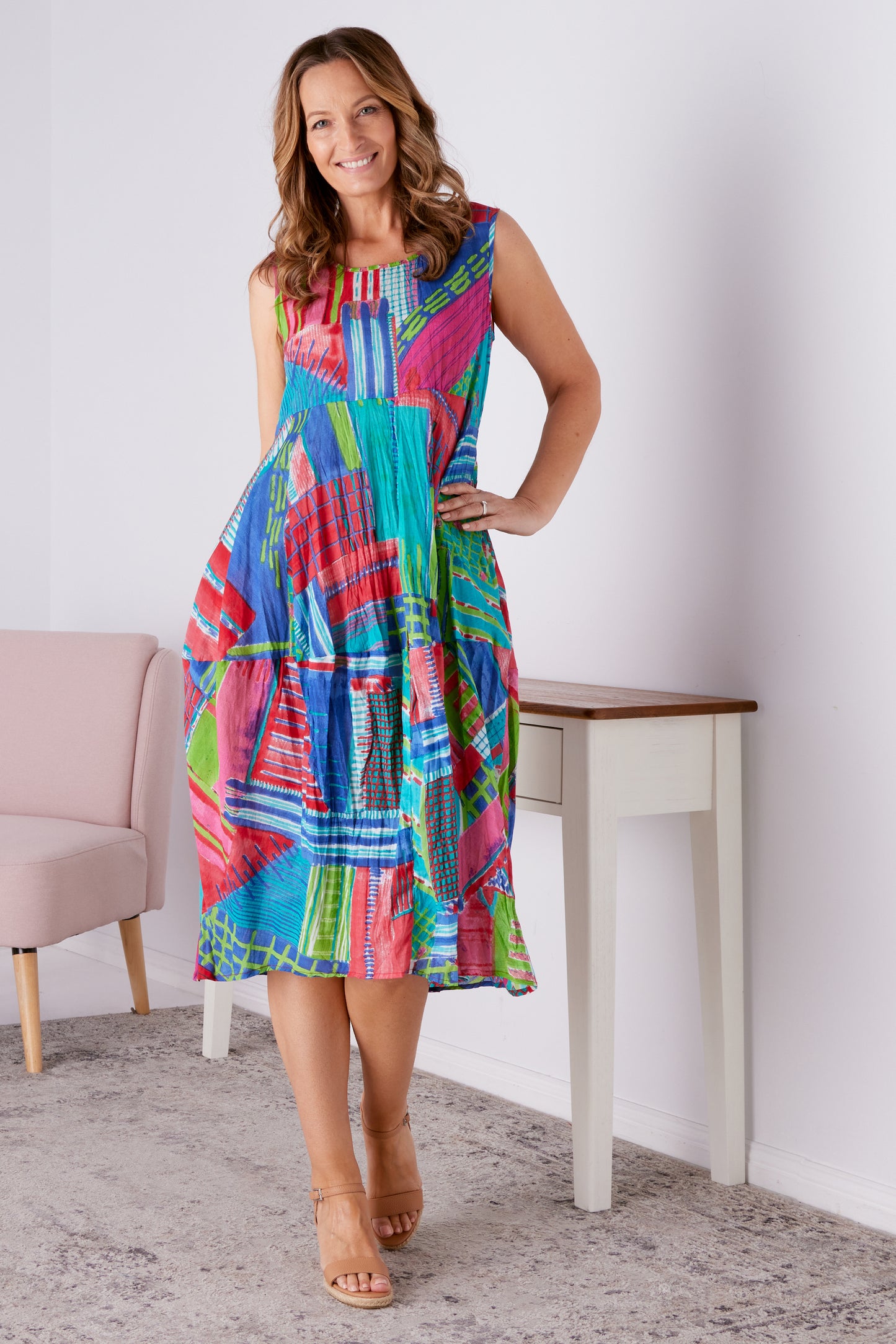 Tyler Organic Cotton Dress - Amalfi Print