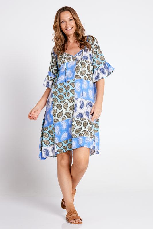 Melodia Dress - Paisley Blue