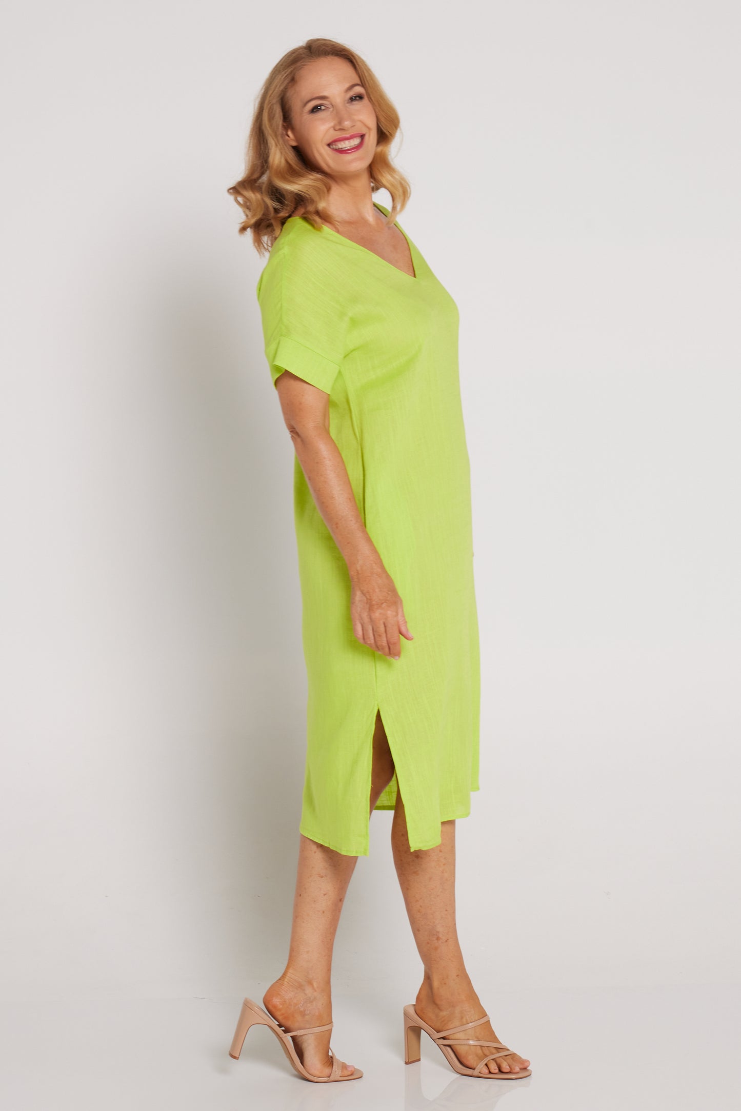 Esiteri Linen Dress - Lime