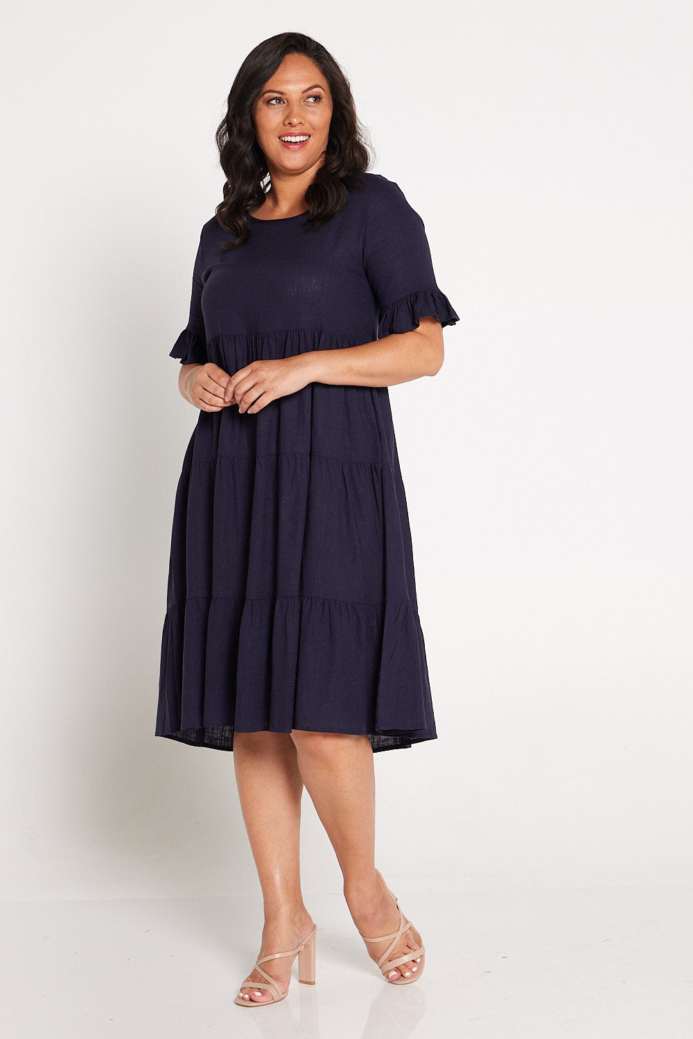 Jackson Linen Dress - Navy