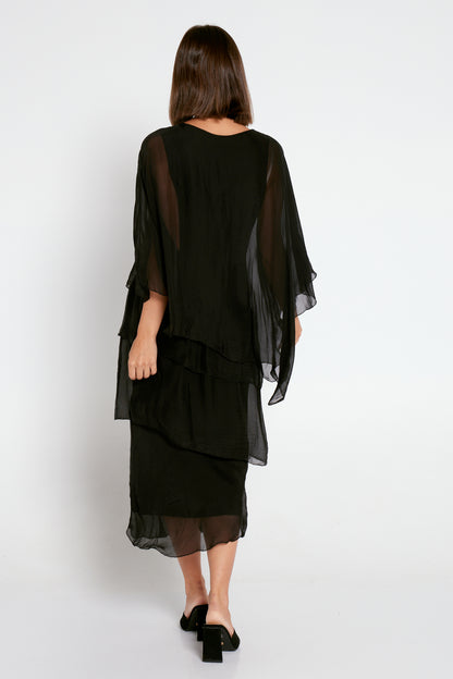 Alessandra Silk Dress - Black