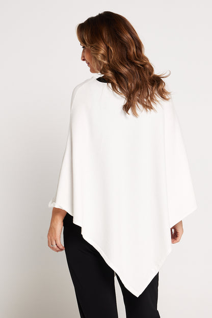 Anna Rhinestone Poncho - Ivory