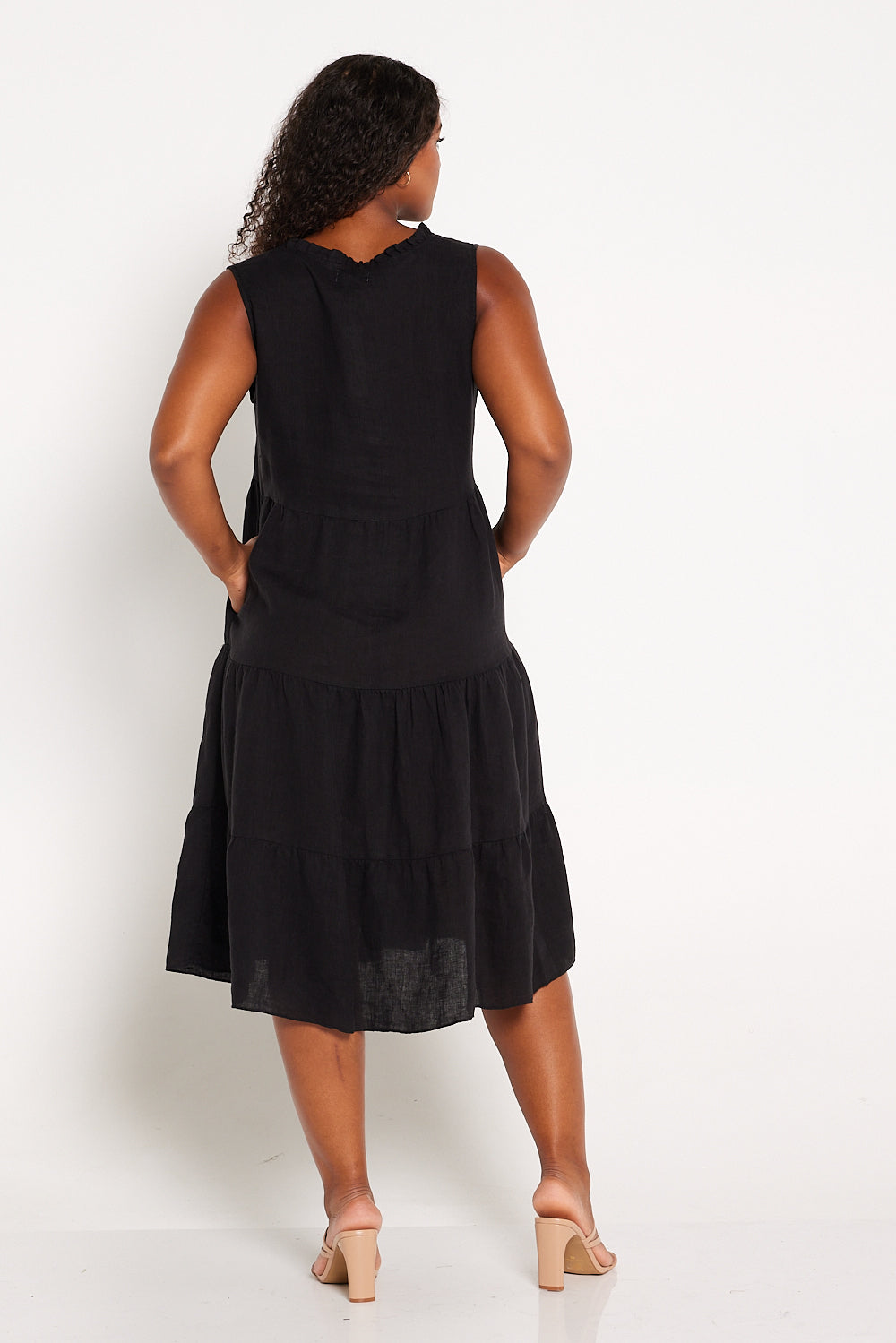 Tamie Linen Dress - Black