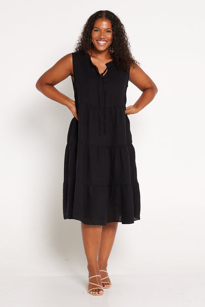 Tamie Linen Dress - Black