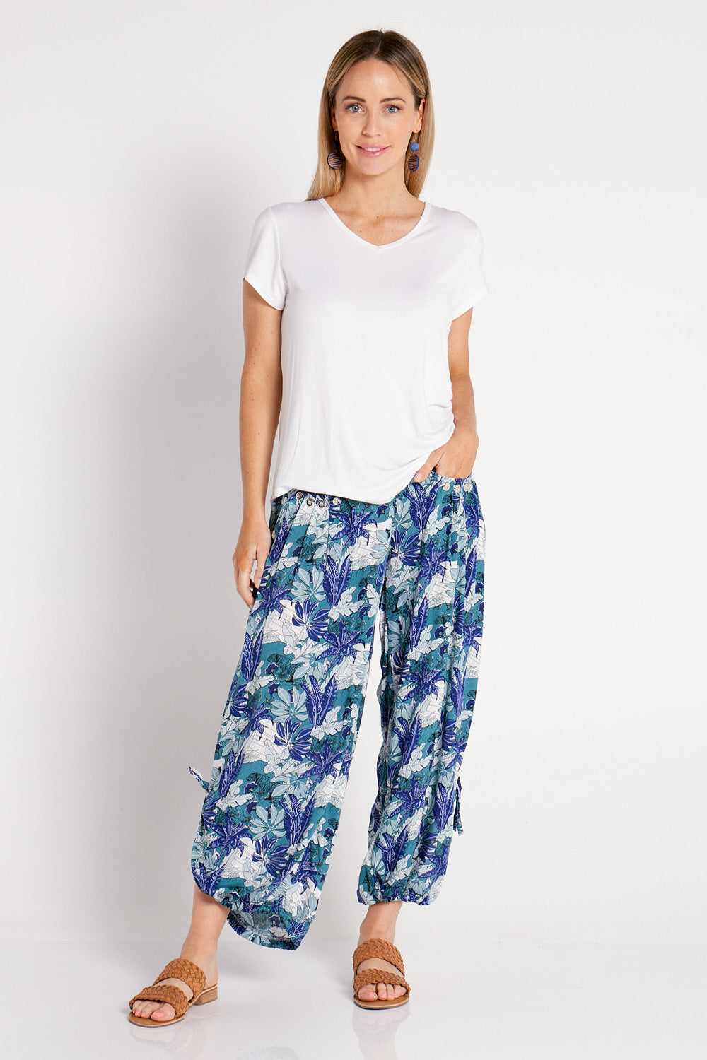 Cheyenne Pants - Royal Teal Jungle