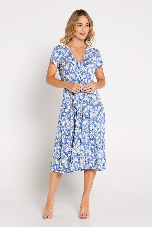 Coralee Dress - Blue Floral