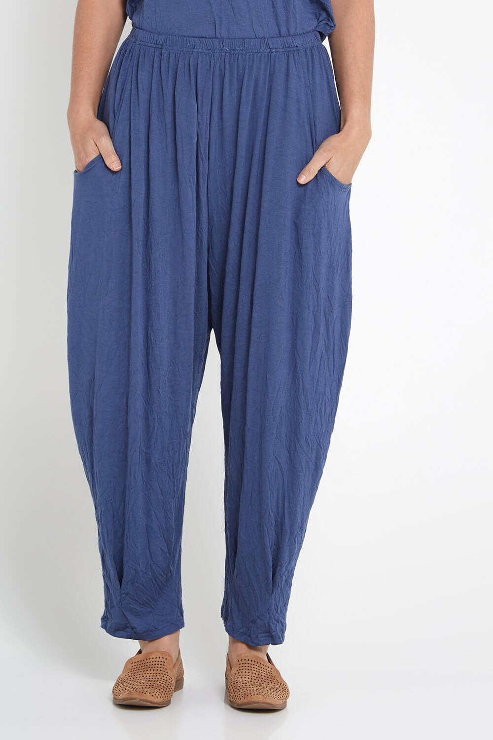 Elasticated harem blue pants 