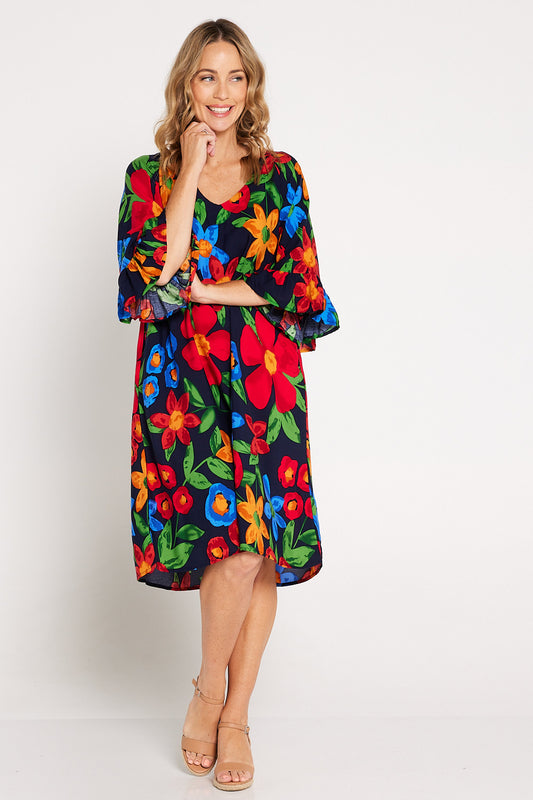 Everette Dress - Navy Floral