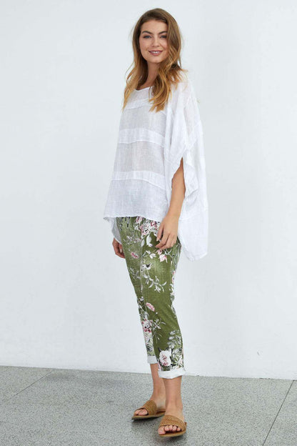 Bethany Pants - Olive/Floral