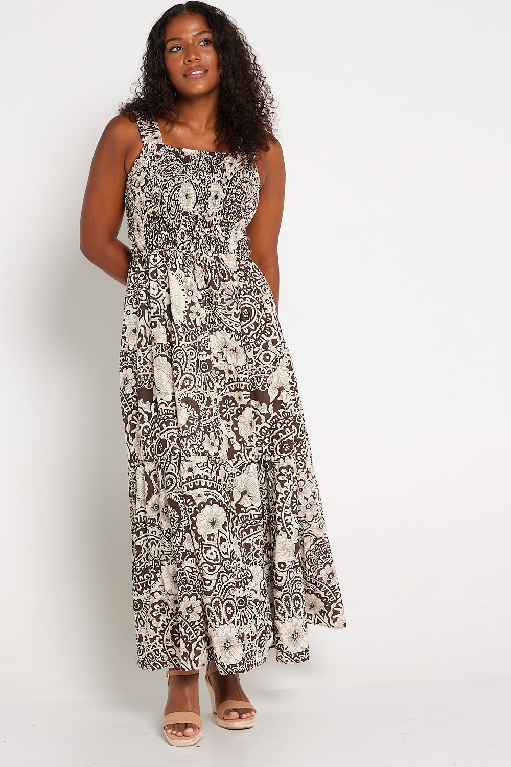 Freddie Dress - Mocha Paisley