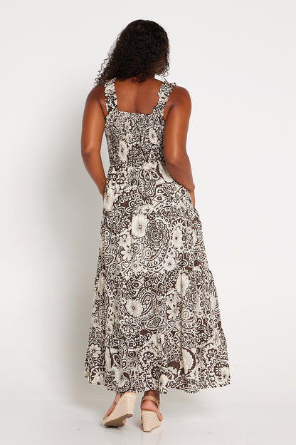 Freddie Dress - Mocha Paisley