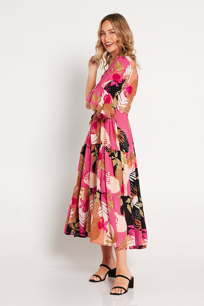 Gravity Dress - Hot Pink Botanical