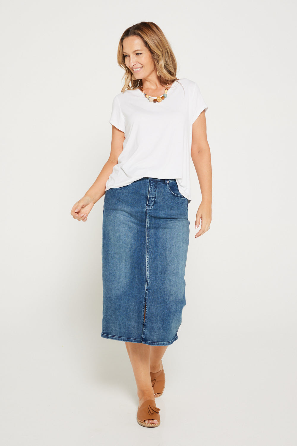 Hadley Denim Skirt - Mid Wash