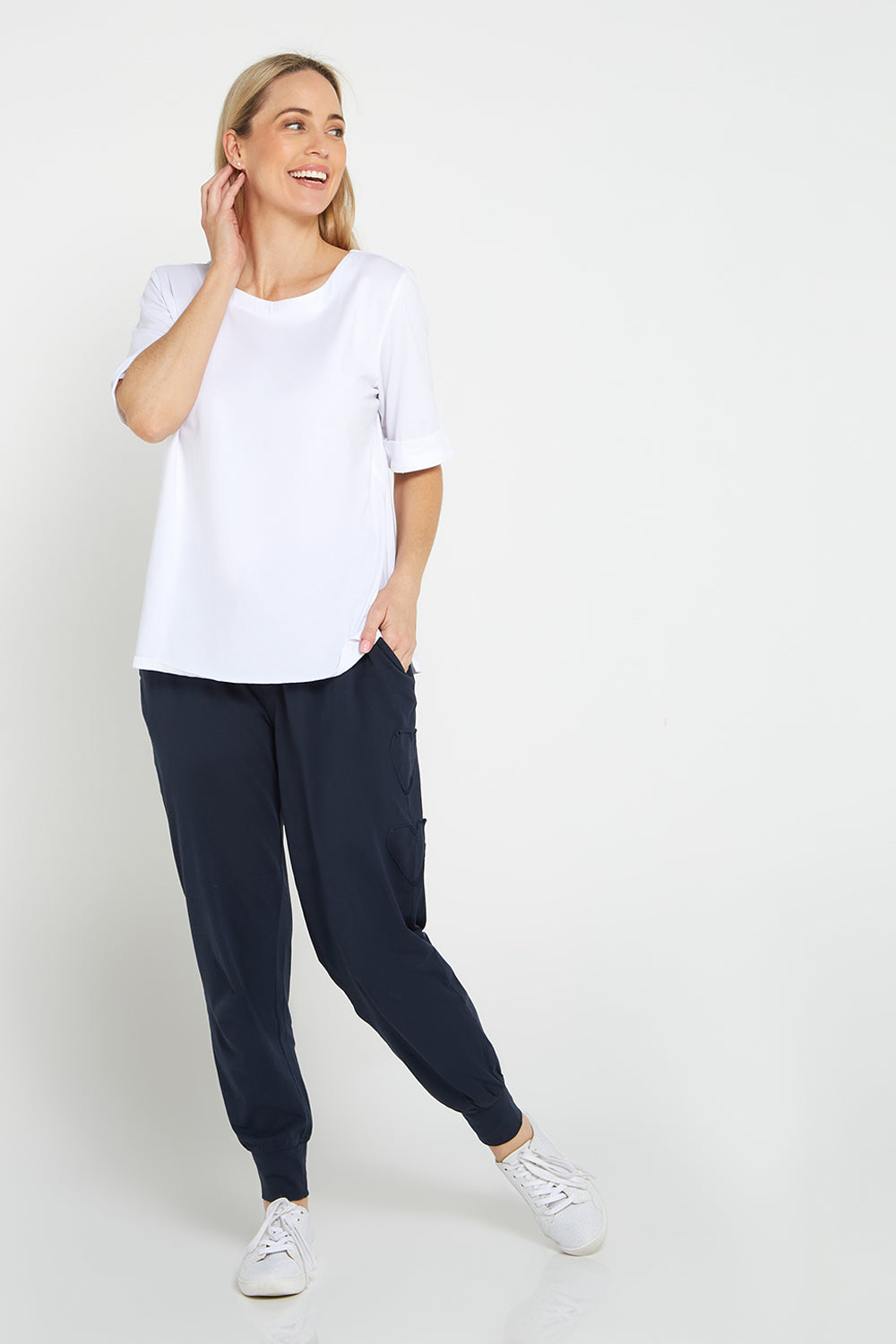 Heart to Heart Track Pants - Navy