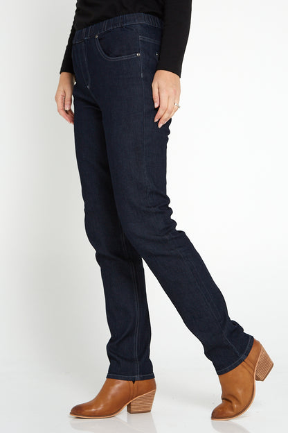 Hillwood Pull On Jeans - Dark Wash