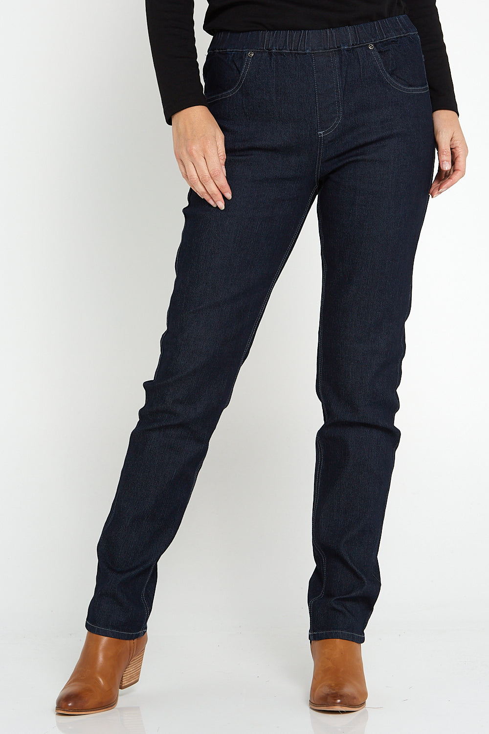 Hillwood Pull On Jeans - Dark Wash