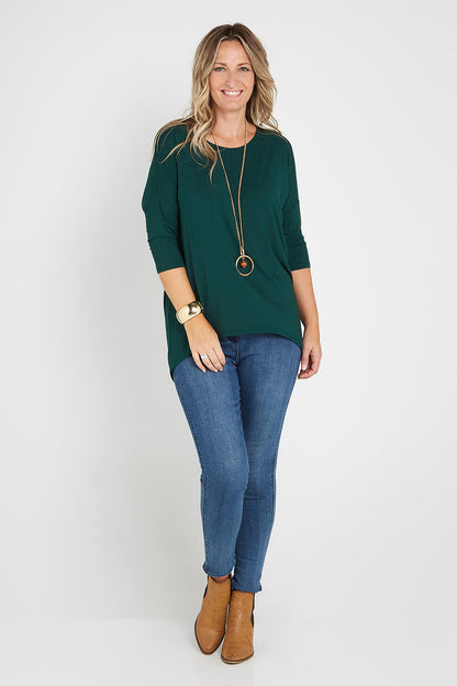 Irena Bamboo Top - Forest Green