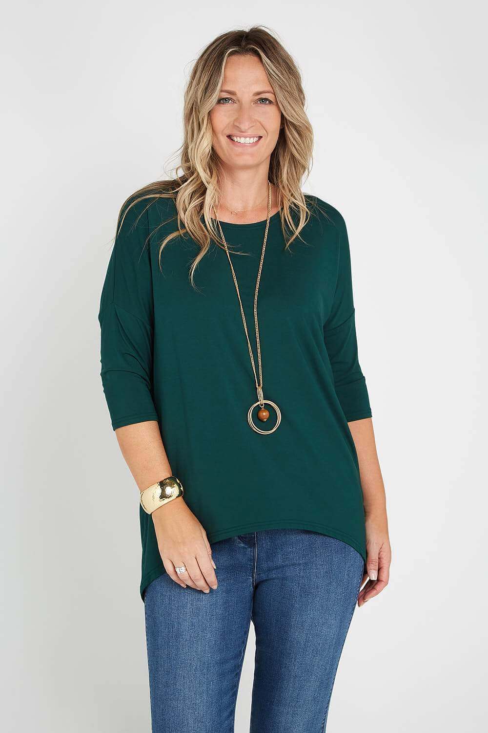 Irena Bamboo Top - Forest Green