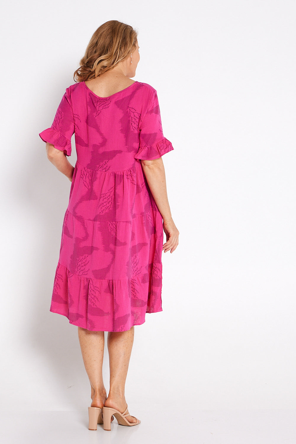 Jackson Cotton Muslin Dress - Hot Pink Print