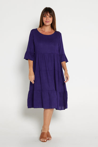 Jackson Linen Dress - Purple