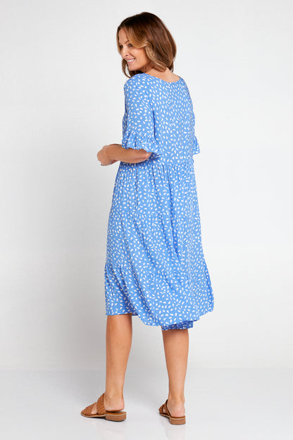 Jackson Dress - Cornflower Blue Spot