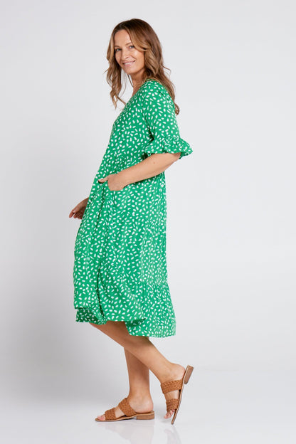 Jackson Dress - Jade Green Spot