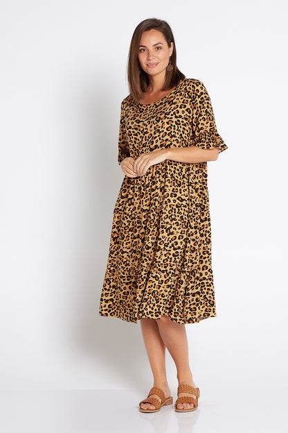 Jackson Dress - Golden Leopard