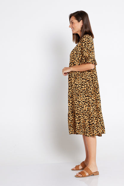 Jackson Dress - Golden Leopard