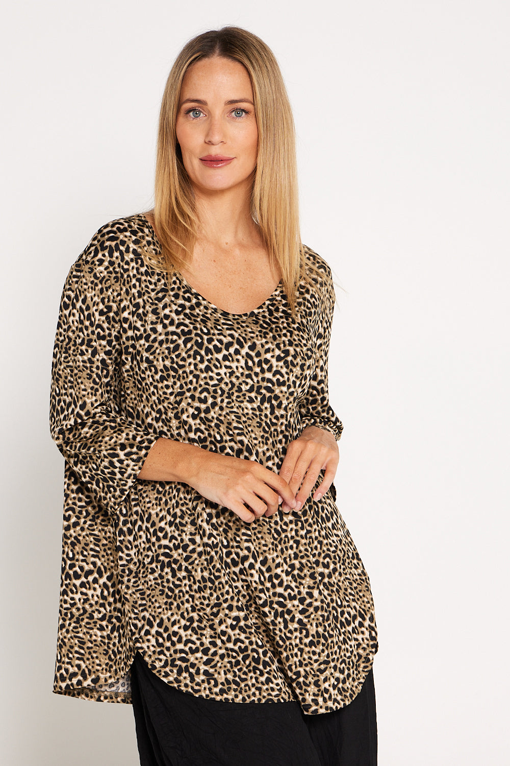 Jenny Ribbed Top - Leopard