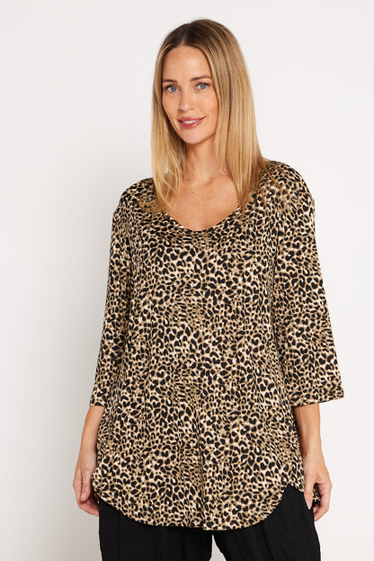 Jenny Ribbed Top - Leopard