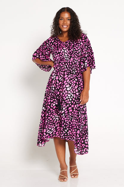 Julena Dress - Fuchsia Petals