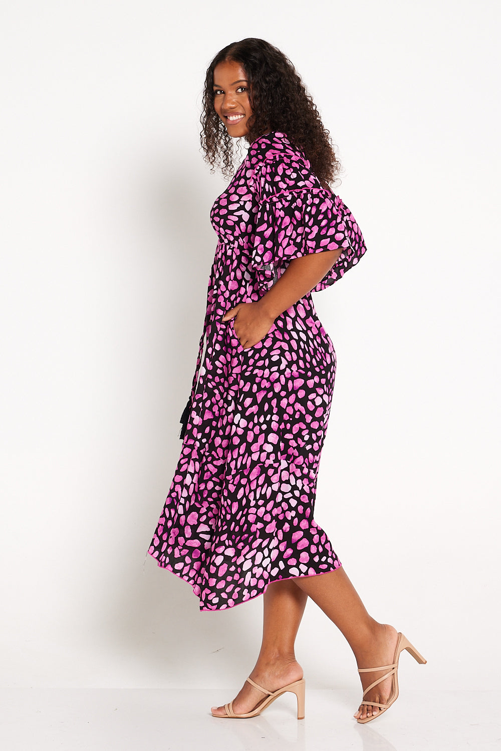 Julena Dress - Fuchsia Petals