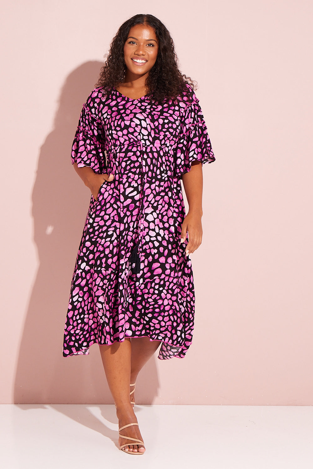 Julena Dress - Fuchsia Petals