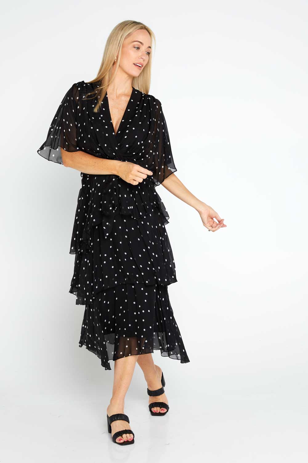 Loira Silk Dress - Nero Spot