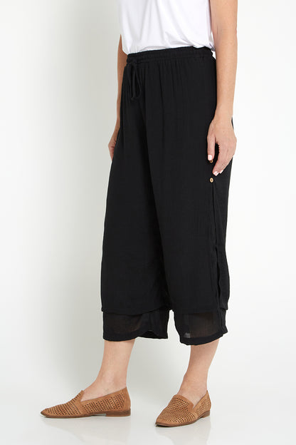 Liana Cropped Pants - Black