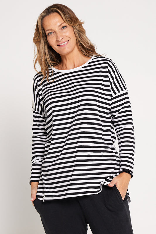 Lauren Long Sleeve Tee - Black Stripe