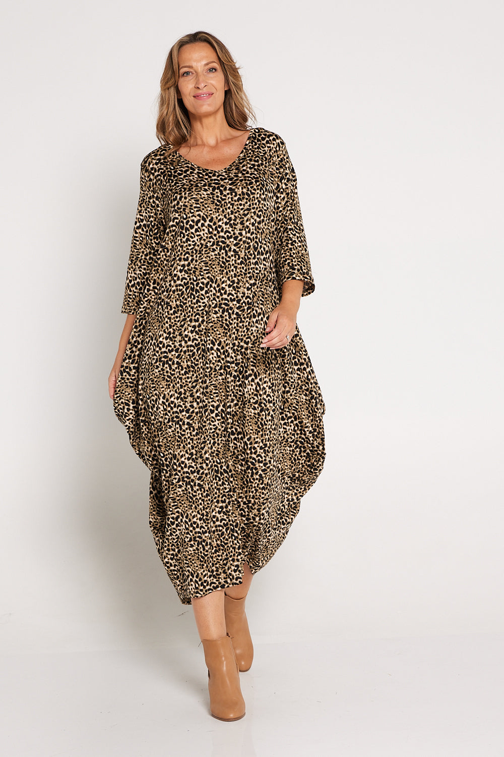 Leish Ribbed Dress - Leopard