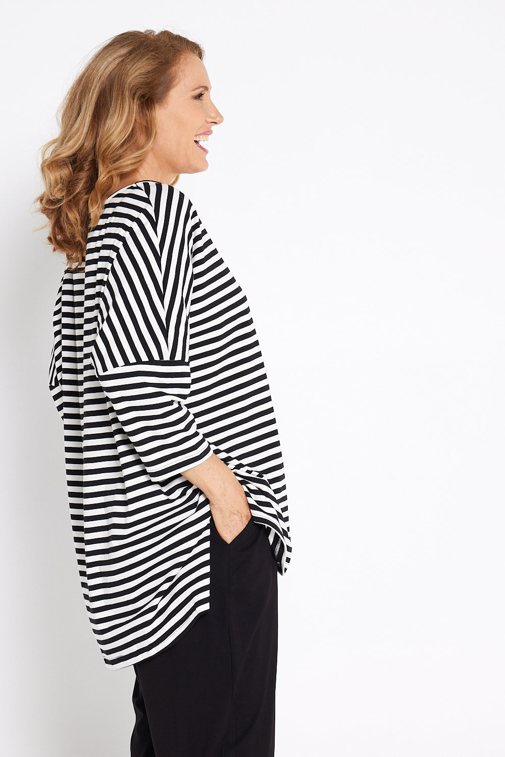 Lulah Top - Black White Stripe