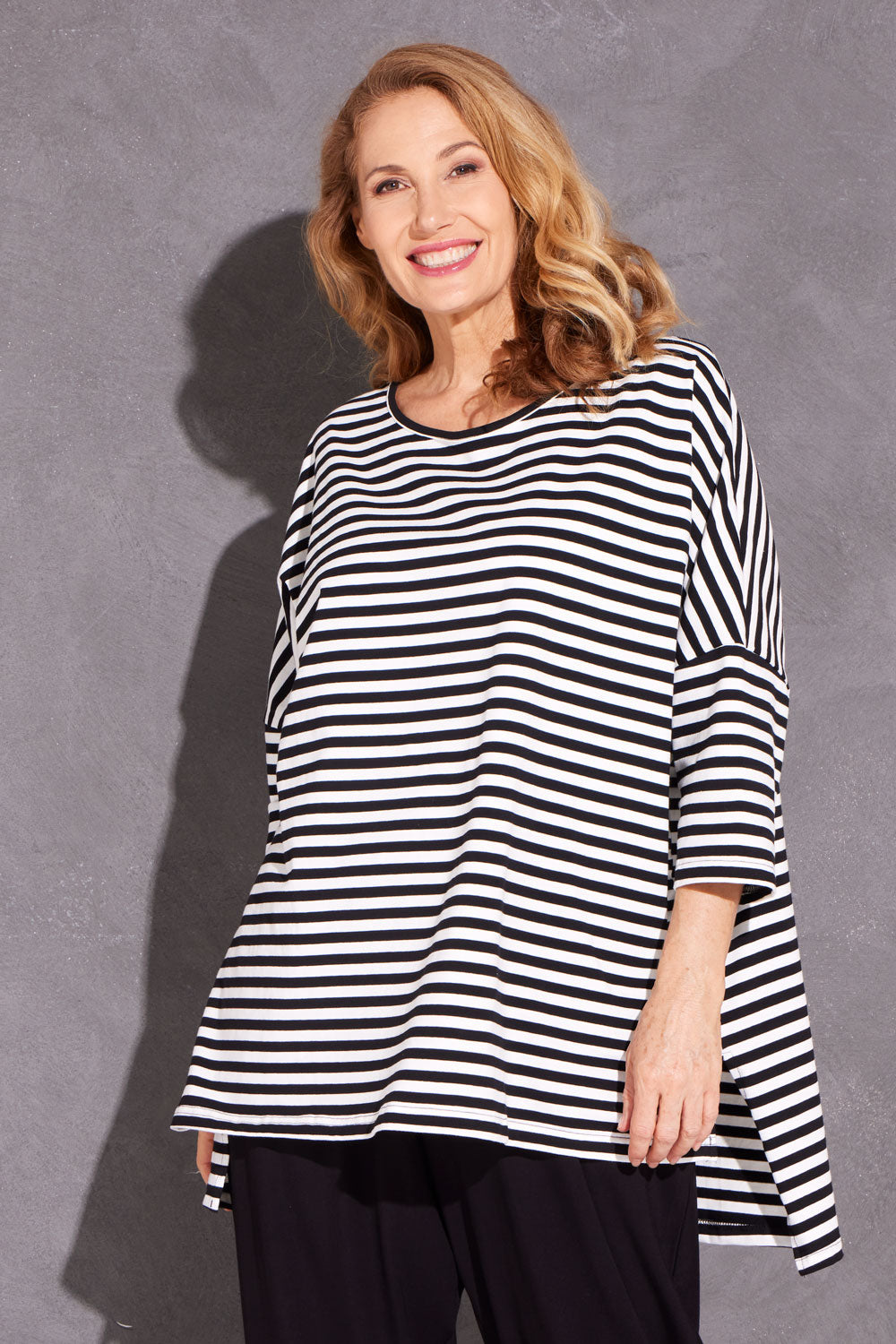 Lulah Top - Black White Stripe