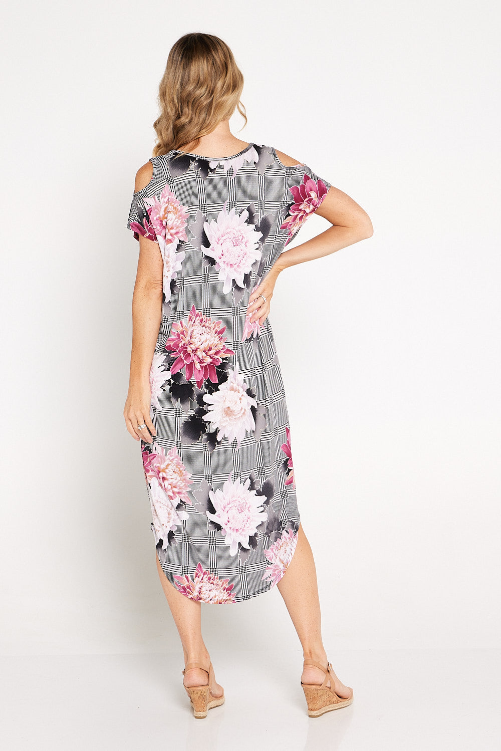 Matilda Dress - Pink Floral Check