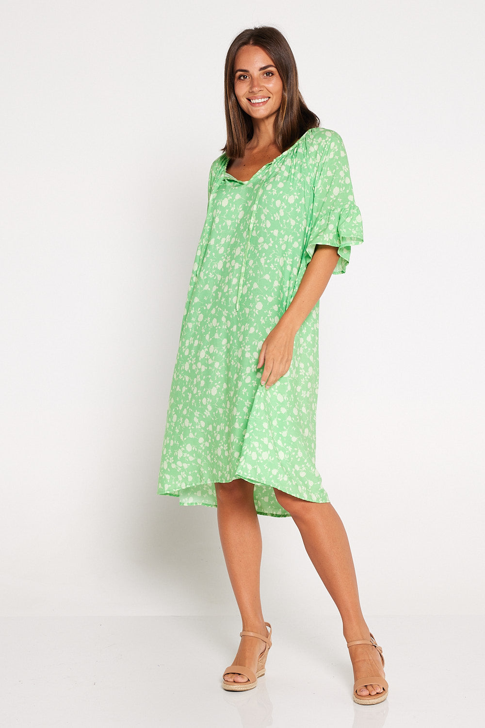 Melodia Dress - Apple Ditsy Floral