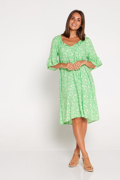 Melodia Dress - Apple Ditsy Floral