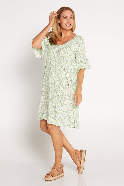 Melodia Dress - Sage/White Floral