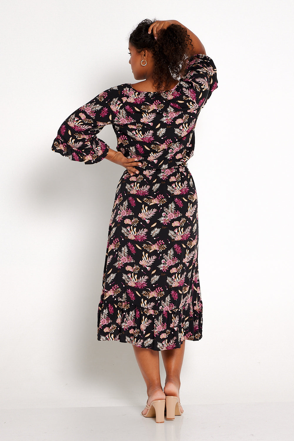 Petra Dress - Pink Floral Noir