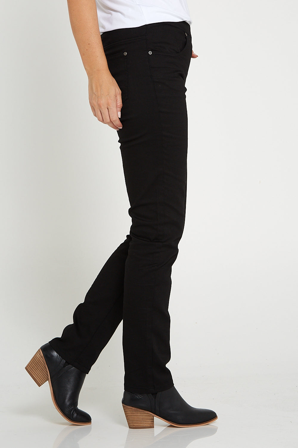 Pull On Plain Jeans - Black